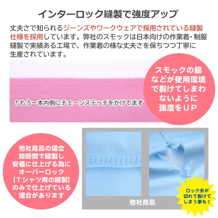 楽天市場】長袖柄スモック (撥水・抗菌・消臭加工) 水や汚れに強い  