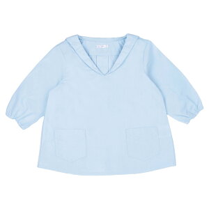 セール!長袖 セーラー スモック 無地 (撥水・抗菌・消臭加工) 水色 デニム 紺 パープル 遊び着 幼稚園 保育園 襟付き おしゃれ 男の子 女の子 セーラーカラー 子供用 子供服 セーラー服 キッ