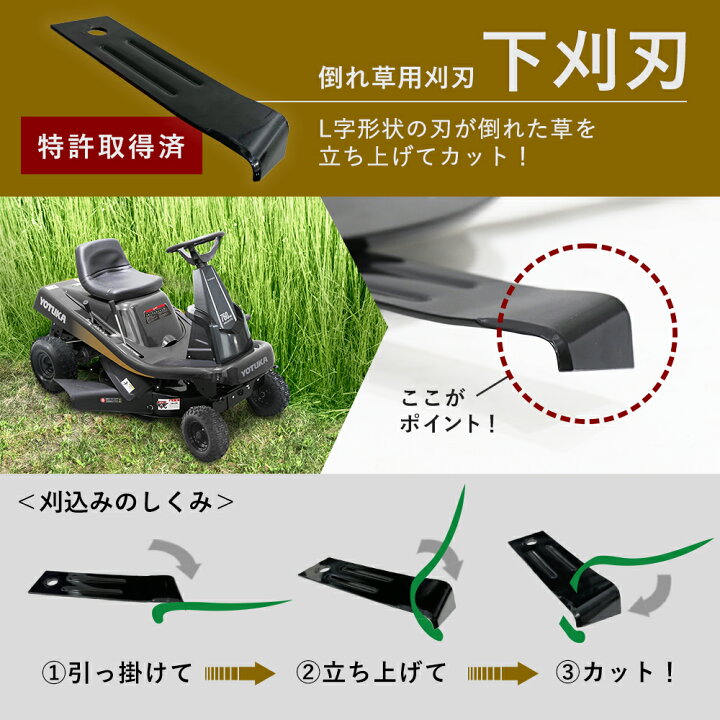 楽天市場】YOTUKA公式 エンジン式乗用草刈機 16馬力 刈幅76cm サイド 