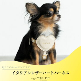 【イタリアンレザーハートハーネス】犬 ハーネス 本革 レザー イタリアンレザー ハートモチーフ 小型犬 中型犬 胴輪 ドッグハーネス おしゃれ 日本製 お出かけ