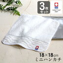 今治 ミニハンカチ 3枚セット 送料無料 今治タオル ハンカチ ミニタオル ギフト ウォッシュタオル 18×18cm 綿100％ コンパクト ポケット 白 ハンドタオル まとめ買い お礼 プレゼント 挨拶 プチギフト お返し 退職 引越し 敬老の日 日本製 ラッピング