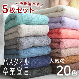 5枚セット バスタオル 卒業宣言 ビッグフェイス 【色を選べる】 ミニ バスタオル 小さめ ロングフェイスタオル 100cm タオル まとめ買い おぼろタオル アソート おしゃれ かわいい メンズ コンパクトバスタオル プレゼント やわらかい 送料無料 厚め スリムバスタオル