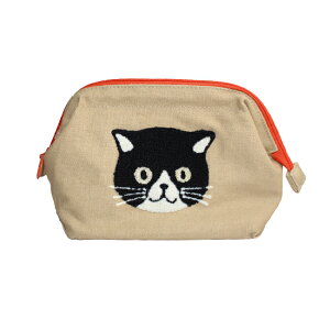 メイクポーチ ワイヤーポーチ がま口 猫 かわいい ねこ グッズ コスメポーチ 化粧 使いやすい 収納 整理 小物入れ レディース 機能的 自立 ギフト プレゼント ノアファミリー 母の日 猫好き