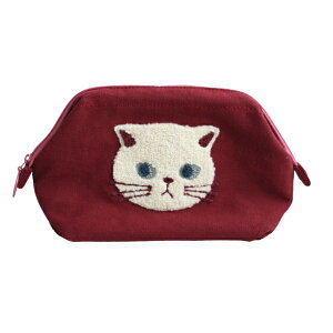 メイクポーチ ワイヤーポーチ がま口 猫 かわいい ねこ グッズ コスメポーチ 化粧 使いやすい 収納 整理 小物入れ レディース 機能的 自立 ギフト プレゼント ノアファミリー 母の日 猫好き