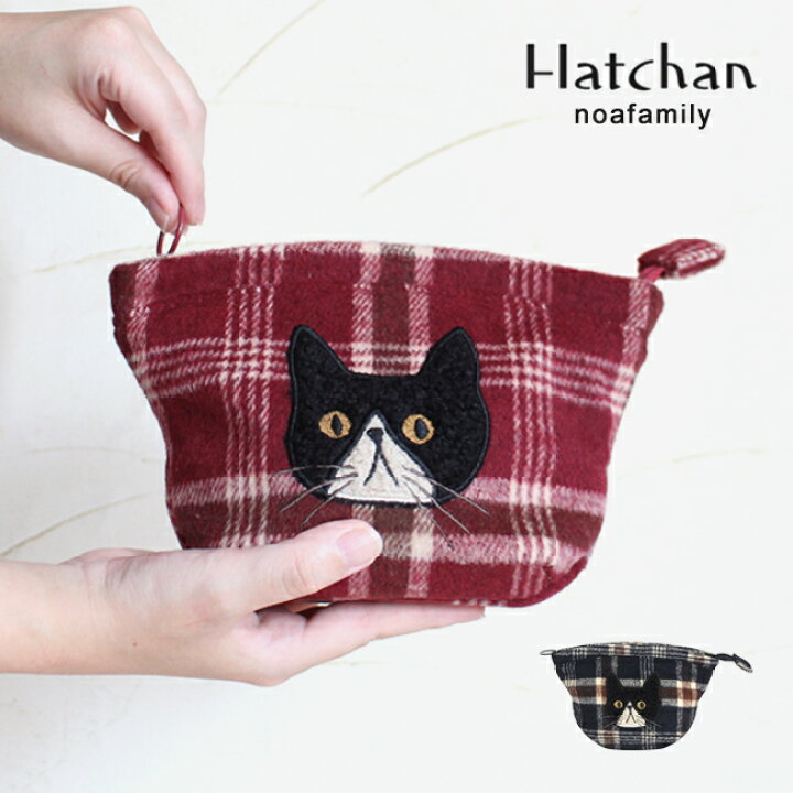 楽天市場】猫 ポーチ ネコ 小物入れ チェック ねこ メイクポーチ  