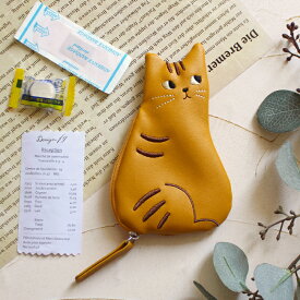 猫 ポーチ 小さめ 小物入れ ネコ グッズ かわいい ミニポーチ ねこ コスメポーチ 化粧 アクセサリーポーチ 使いやすい ファスナー トリオキャット 水玉 ドット 刺繍 レディース 猫の日 2025 プレゼント 薄型 コンパクト 猫雑貨 ノアファミリー noapouch