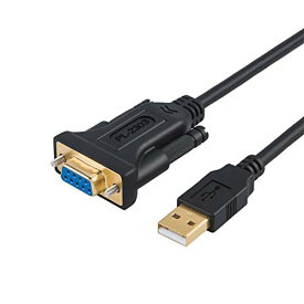 RS232c USB 変換ケーブル, CableCreation USB to RS232 アダプタ 【PL2303チップセット内蔵】USB 2.0（オス）- RS232 （メス） DB9ピン シリアル変換ケーブル モデム/スキャナー/CNCなどに対応 ブラック 1m