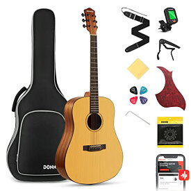 Donner アコースティックギター 初心者セット スプルーストップ 41インチ フォークギター 右利き ソフトケース チューナー付属 DAG-1 ナチュラル色