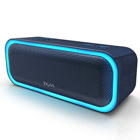 DOSS SoundBox Pro Bluetooth スピーカー【20W イルミネーション機能 20時間再生 IPX6防水 パッシブラジエーター搭載 ブルートゥーススピーカー 強化された低音 ポータブル ワイヤレスステレオ Aux/TFカード対応/風呂/アオトドア適用】（ブルー）