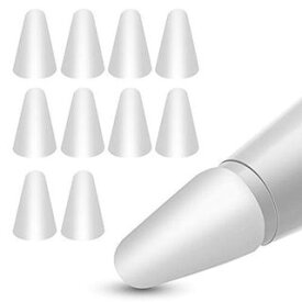IUGGAN Apple Pencil ペン先 カバー シリコン アップルペンシル ペン先 保護 ケース 柔らかい 滑り止め 静かな 超薄 tips 書き込み摩擦を増やす 第1世代 第2世代 適用 スリーブ 10個入 (ホワイト)