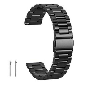 [GOHHME] 時計バンド ベルト18mm 20mm 22mmステンレス 時計 ベルト 18ミリ 20ミリ 22ミリ スマートウォッチバンド 腕時計バンド 交換ベルト 金属 メタルベルト (ブラック, 22mm)