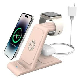 HATALKIN 3in1 ワイヤレス充電器 Compatible with iPhone 15/14/13/12/Pro Max Apple watch ultra2 /series 9/8/se/7 充電器 AirPods 3/Pro2/2end iPhone15 充電器 アップルウォッチ 9 充電器 スタンド アップル 急速電器 置くだけ 18WQC3.0アダプター付属