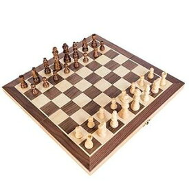 KOKOSUN チェスセット 国際チェス 木製 マグネット式 折りたたみチェスボード 収納便利 (S)