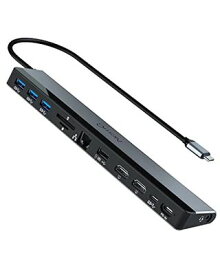 NewQ USB C ラップトップ ドッキングステーション:12-in-1 USB-C ハブ デュアルHDMI 4K@30~60Hz、4*USB-A、USB-C、オーディオ、イーサネット、SD/TF リーダー、PD-in (100W Max)、MacBook Pro Air、HP、Dell、Lenovo、Aus、Acerなど用