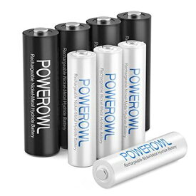 POWEROWL 単4単3形充電池 充電式ニッケル水素電池 8個 セット 自然放電抑制 環境保護(1000mAh+2800mAh、約1200回使用可能)