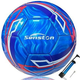 Senston サッカーボール 5号球 き-トレーニング試合サッカー大人と青少年サッカーポンプ付