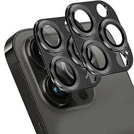 【2枚入り】Tobecool For iPhone 13 pro/iPhone 13Pro Max カメラフィルム アイフォン13 Pro/アイフォン13Pro Max カメラ保護フィルム 耐衝撃 露出オーバー防止 アルミ合金 カメラカバー (ブラック)