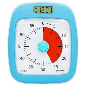 Yunbaoit タイマー 勉強 時計と小夜灯付き VT07S 60分タイマー子供 低電力アラームとオプションアラームベルが付いている（青い）