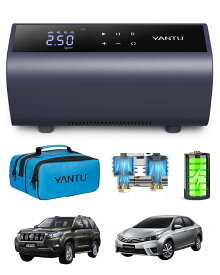 YANTU エアコンプレッサー空気入れ 電動エアポンプ 自転車空気入れUSB充電式 四種類のノズル同梱 収納袋付 最大圧力150PSI 自動停止 自動車タイヤエアーポンプ (ブルー)【2023アップグレード】