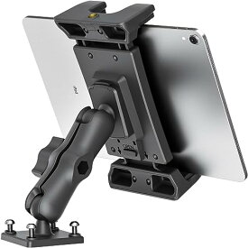 OHLPRO タブレットホルダー車載 ipad車載ホルダー 穴開け 5.4-13インチのタブレット&スマホに対応 幅広い互換性 卓上/壁/トラック用 タブレットスタンド(C-Black)