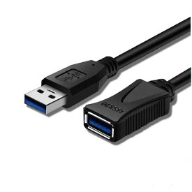USB 3.0 延長ケーブル USB 延長 高速データ転送5Gbps aオス-aメス USBケーブル 延長コード 金メッキコネクタ 適用プリンター、スキャナー、カメラ、USBディスク、キーボードになど対応 (5m, black)