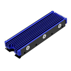 M.2 2280mm SSD両面ヒートシンク、PC / PS5用サーマルシリコンパッド付きM.2 PCIE NVMe SSD (青)