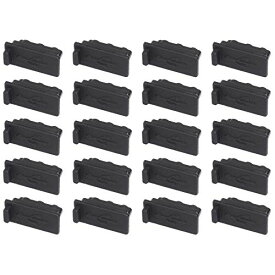 KAUMO USBポート 保護・防塵キャップ カバー (黒,20個パック) 適度に柔らかいシリコン製
