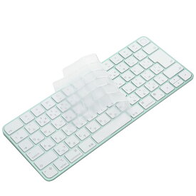 キーボードカバー for iMac Magic Keyboard 日本語配列JIS (Touch ID搭載, テンキーなし, A2449), 2021~2023年発売 24インチ M1 M3チップ iMac Magic Keyboard 用, 高い透明感 TPU材? 防水防塵カバー 保護カバー キースキン
