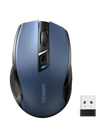 UGREEN ワイヤレスマウス Bluetooth&2.4GHz 静音マウス 無線 6ボタン 4000DPI 5段階DPI切替 電池式 Windows PC Chromebookなどに対応 ブルー