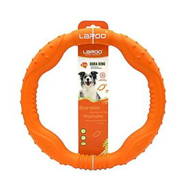 LaRoo犬デンタル玩具、大型犬用おもちゃ耐久性、ラウンドフリスビーストレス解消 犬のペットの知能訓練用、浮遊訓練おもちゃ。(30CM オレンジ)