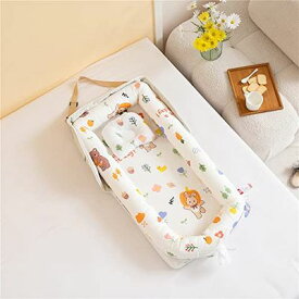 Luddy ベビーベッド 新生児 枕付き ベッドインベッド 折りたたみ式 携帯型ベビーベッド 添い寝 ポータブル 出産祝い 通気性 洗濯可能 0-24ヶ月
