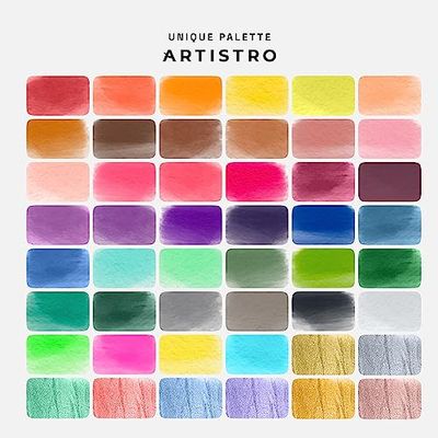 楽天市場】Artistro 水彩絵の具セット 48色 鮮やかな色 ブリキの箱入り