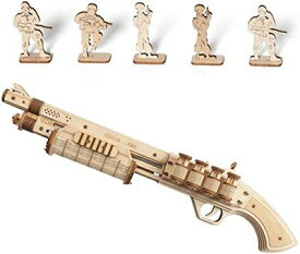 ROKR 3D立体パズル 木製 玩具銃ラバーバンド銃 知育玩具 入園祝い 子供用 女の子 男の子 誕生日 大人 新年 ギフト クリスマス プレゼント 贈り物 (ターミネーターM870)