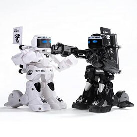 DEERC おもちゃ ロボット 対戦ロボットセット バトル 電動ロボット ボクシング 対戦型 体感操作 体験リモコン 多機能 ラジコン 男の子 子ども ゲーム 2台セット
