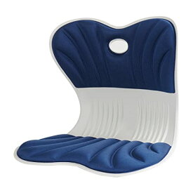 Holotap 姿勢サポートチェア 姿勢矯正 椅子 猫背を防ぐ 防止 腰が疲れる 腰当て クッション 骨盤サポート 椅子や床に置いて座るだけ 座椅子としても使用可能 (ブルー)