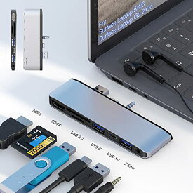Microsoft Surface laptop Go 2/Go Surface Laptop 5/4/3 USB ハブ 4K HDMIポート+ USB 3.0*2+Type-C + SD/TFカードスロット + 3.5mmオーディオポート サーフェス Laptop 5/4/3/ Go2/Go 変換ドッグ USB マルチポート ハブ
