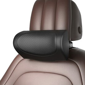 CANLER 車ヘッドレスト ネックパッド 車 首 クッション 調節可能 車用 ヘッドレスト 首枕 頚椎サポート 運転席 旅行 ドライブ (黒)
