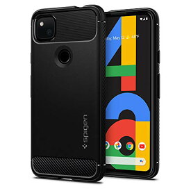 Spigen Pixel 4a ケース TPU 米軍MIL規格取得 耐衝撃 衝撃吸収 ラギッド・アーマー ACS01015 (マット・ブラック)