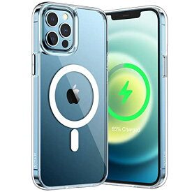 JEDirect iPhone12ProMax (12 Pro Max) マグネットケース (6.7インチ用) MagSafe ワイヤレス充電対応衝撃吸収バンパーカバー 傷つけ防止透明バック (クリア)