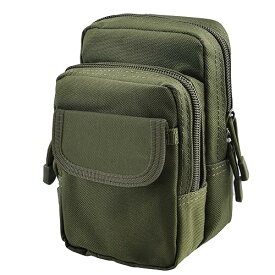 YAPJEB モールポーチ サバゲー molle ポーチ 水筒 ペットボトル ホルダー スマホポーチ モールシステム ミリタリー EDC ユーティリティポーチ 登山 サバイバル お釣り (01 アーミーグリーン)