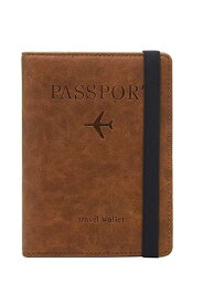 [YFFSFDC] パスポートケース スキミング防止 パスポートカバー ホルダー トラベルウォレット パスポートカードケース 多機能収納ポケット 国内海外旅行用品 海外出張 海外旅行（ブラウン）