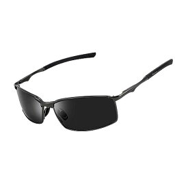 [FEISEDY] サングラス メンズ 偏光サングラス UV400保護 超軽量 運転／自転車／釣り B1029 (グレー/ブラック)