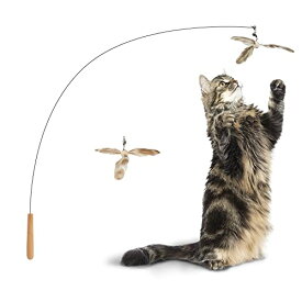 FUKUMARU ねこじゃらし 猫じゃらし 羽 鈴 釣り竿 替えの羽付き 90cm