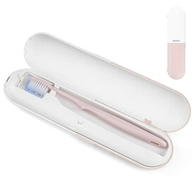 Iseebiz 歯ブラシ除菌器 UV-C除菌 3分自動タイマー 歯ブラシ収納 歯ブラシ除菌ケース USB充電式 コードレス 持ち運びに便利 コンパクト 壁掛け可能 家庭用 旅行用 携帯用 ピンク XDQ-0387
