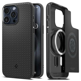 Spigen iPhone 15 Pro Max ケース Magsafe対応 米軍MIL規格 マグ・アーマー・マグフィット ACS06597 (マット・ブラック)