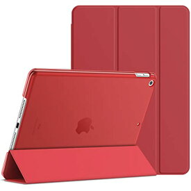 JEDirect iPad 9/8/7 ケース (10.2インチ 2021/2020/2019モデル 第9/8/7世代用) ケース 三つ折りスタンド 耐衝撃カバー オートウェイクアップ/スリープ機能 (レッド)