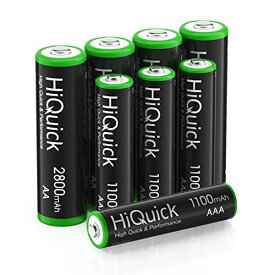 HiQuick充電池 単3 単4 充電式ニッケル水素電池 単三*4本+単四*4本 大容量充電式電池 約1200回使用可能 ミニ四駆電池 液漏れなし 自然放電抑制 たんよん単3 充電電池