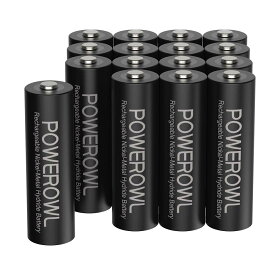Powerowl単3形充電式ニッケル水素電池16個パック PSE安全認証 自然放電抑制 環境保護(2800mAh、約1200回循環使用可能