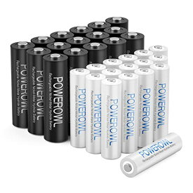 POWEROWL 充電池 充電式ニッケル水素電池 単4単3形32個 セット 自然放電抑制 環境保護(容量1000mAh+2800mAh、約1200回使用可能)