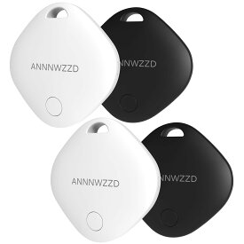 ANNNWZZD エアタグ(4個セット)Appleの「探す」に対応(iOS端末のみ)。紛失防止タグ キー、財布、スーツケース、バックパックなどを追跡する正確なリアルタイム位置情報 超軽量、4つの美しいキーリング付き